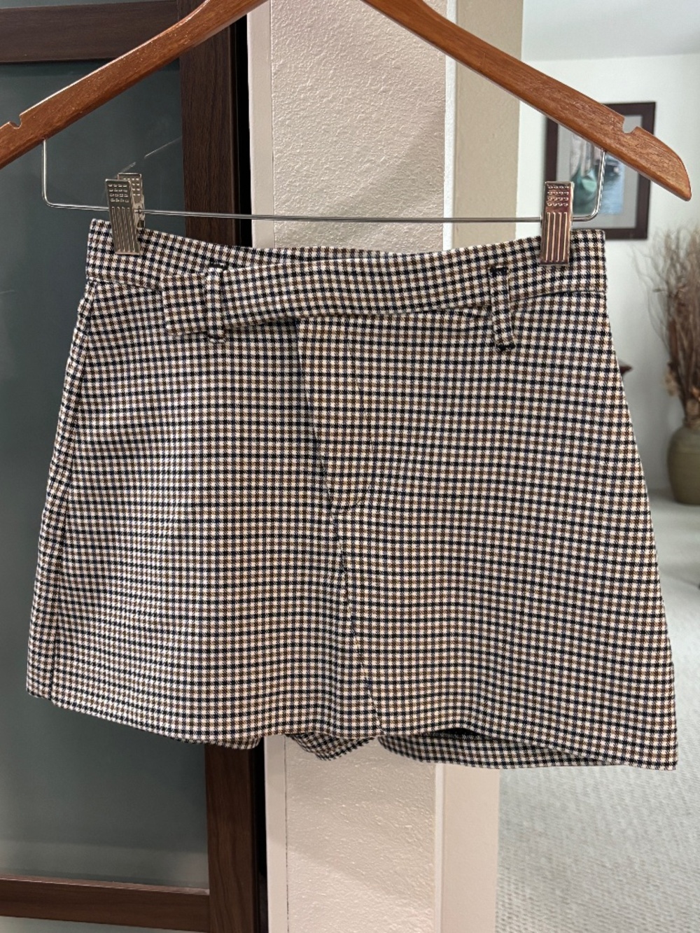Zara Mini Check High Waisted Skort Size XS - Picture 4 of 11